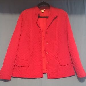 Dress Barn Red Quilted Blazer